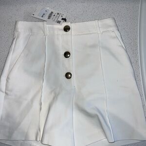 White Buttoned Women's Shorts